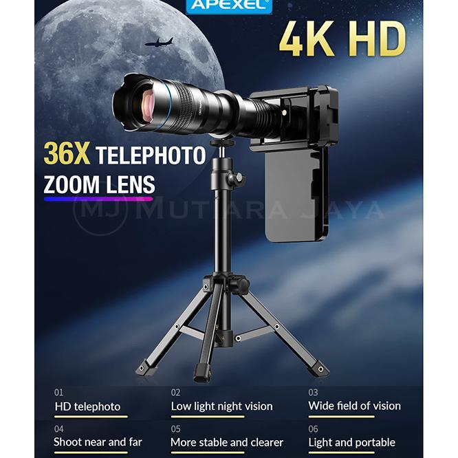 36X Lensa Telephoto Tele Zoom Foto Handphone phone Tripod