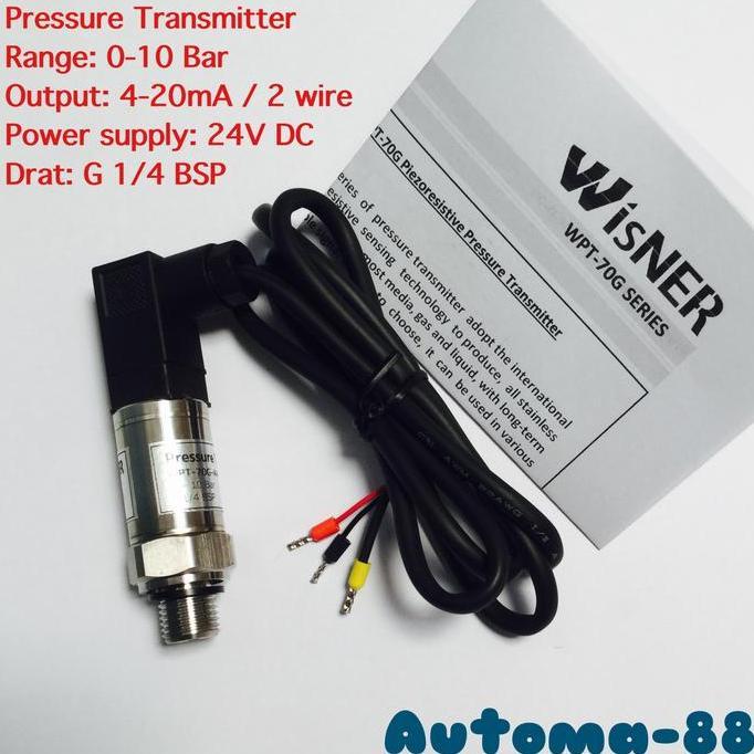 WISNER WPT-70G-A4G4 PRESSURE TRANSMITTER 0-10BAR 4-20MA G 1/4 BSP