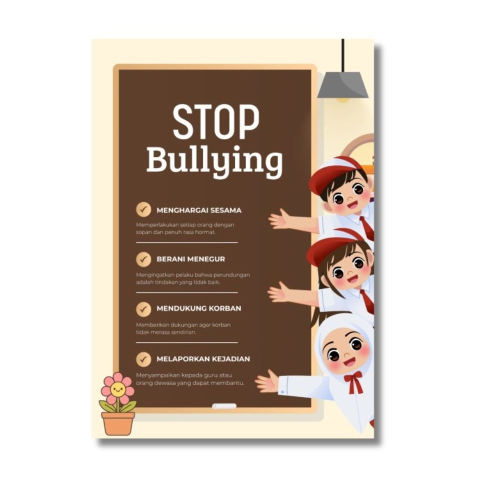 Hiasan dekorasi dinding kelas stop bullying || Stop perundungan untuk kelas aesthetic