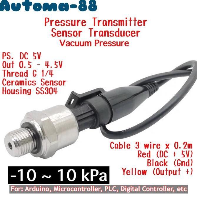 LOW PRESSURE SENSOR TRANSDUCER -10KPA - 10KPA ARDUINO 5V VACUUM VACCUM