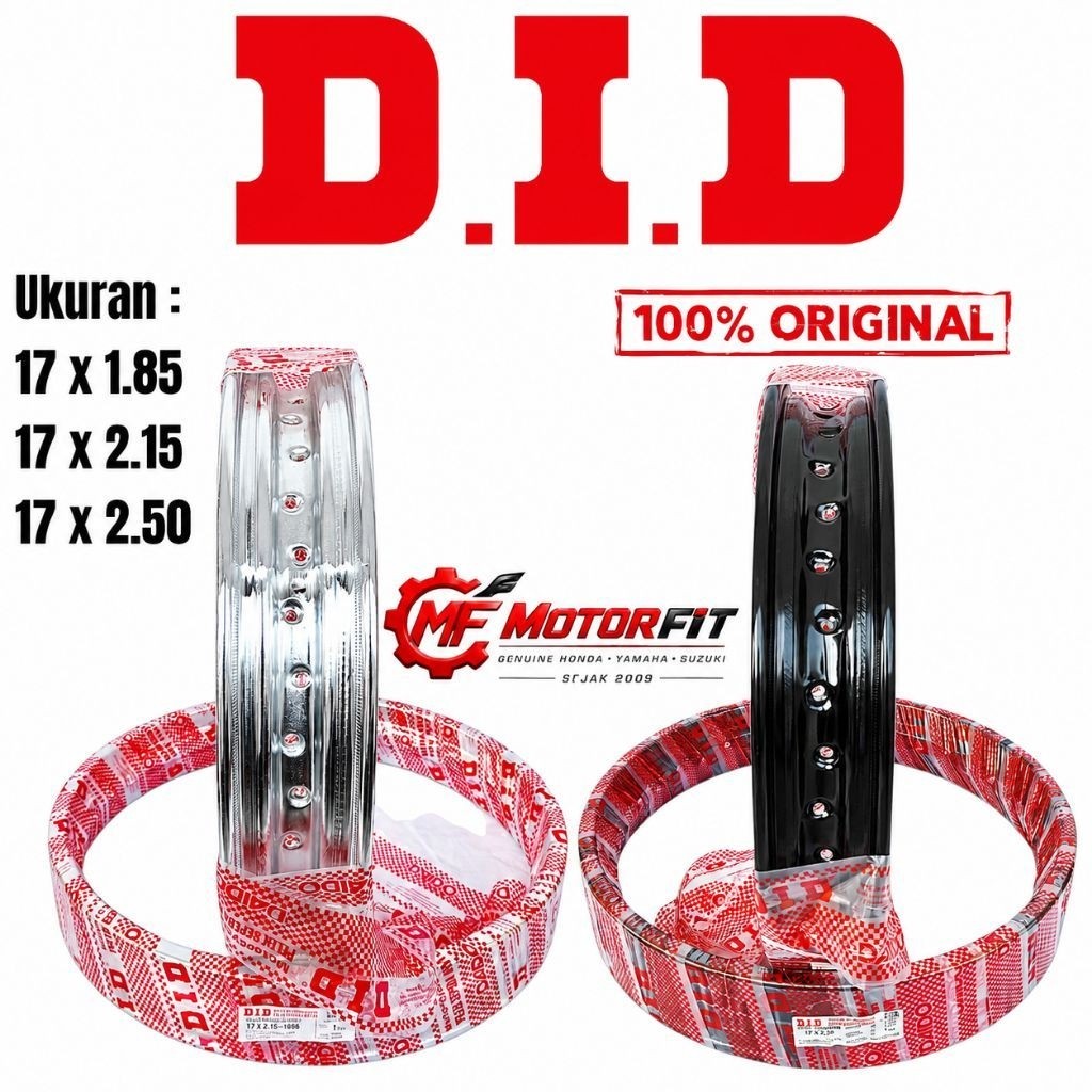 VELG DID RING RIM 17 VIXION VERZA CB150R CBR NINJA RING 17 CROME 185 215 250 X 17 DID