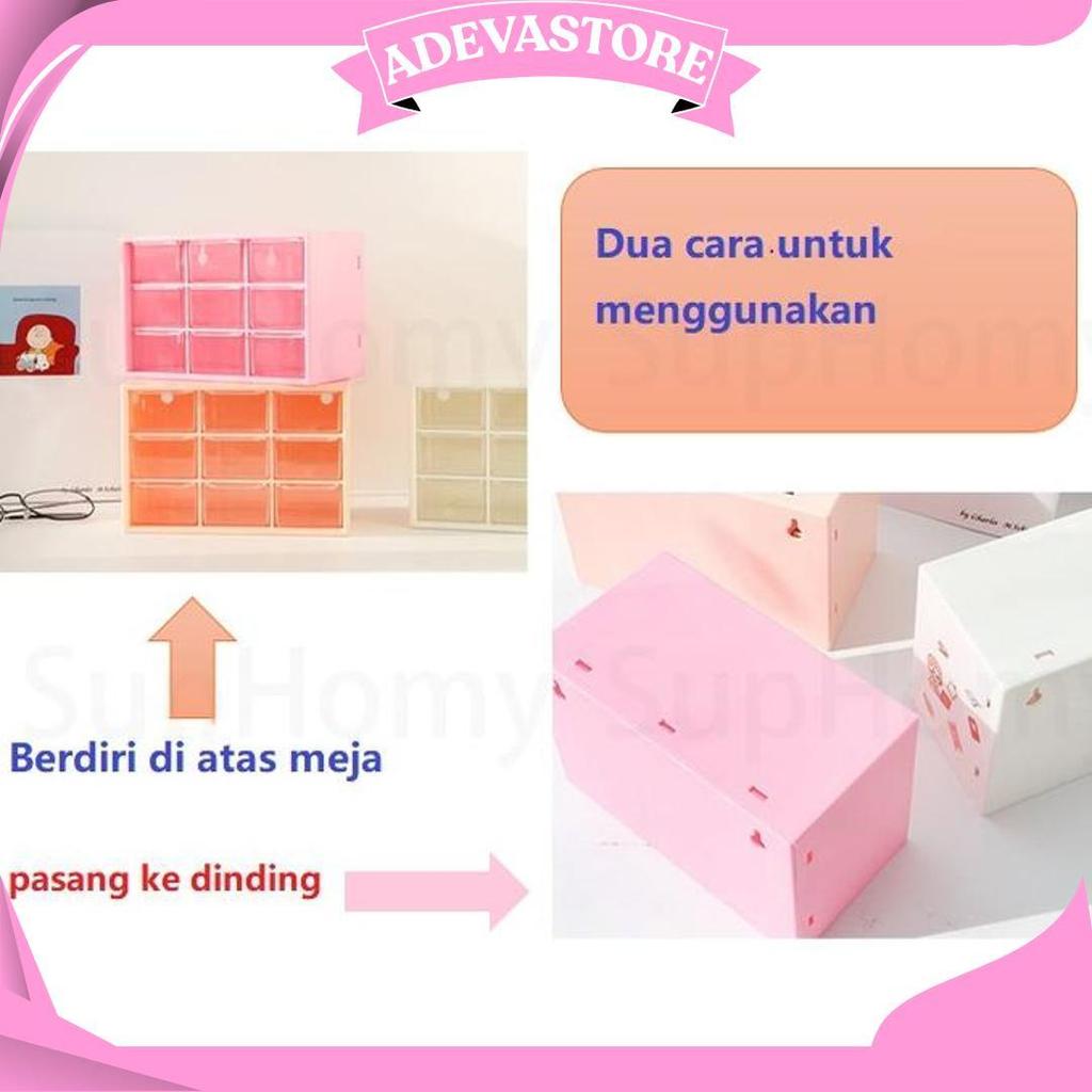 9 Laci Mini Rak Mini Kotak Aksesoris Kotak Laci Mini Container rak kecil aesthetic Laci Kecil dengan