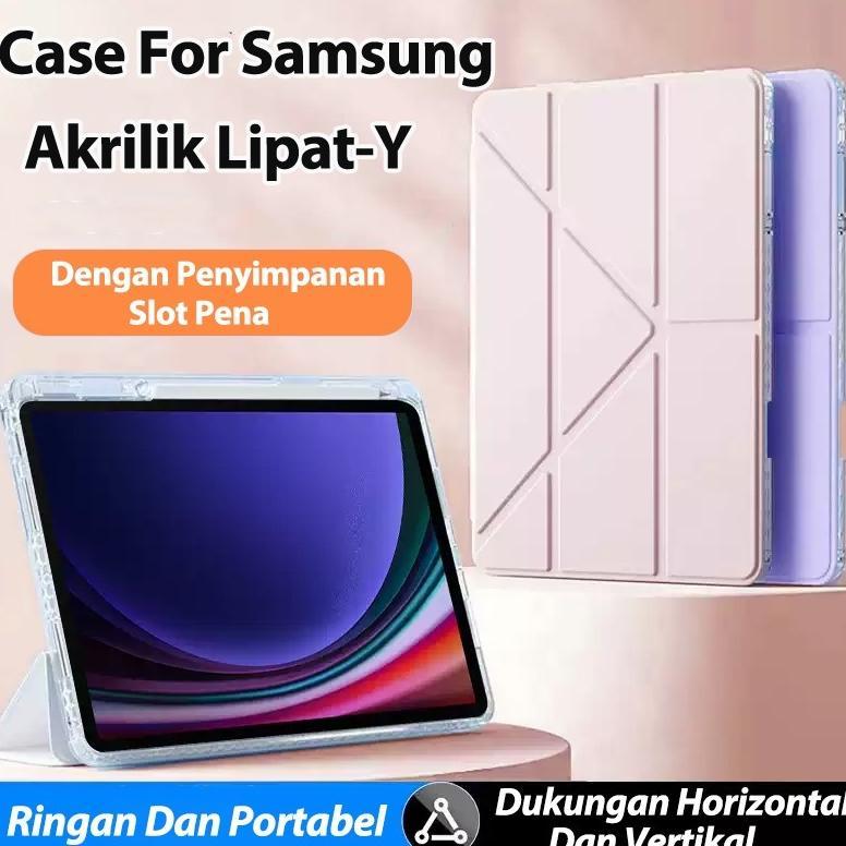 PROMO Casing Akrilik untuk Samsung Galaxy Tab A9/A9+ S6Lite Y Fold Smart Case / Case Samsung S7+/S8+