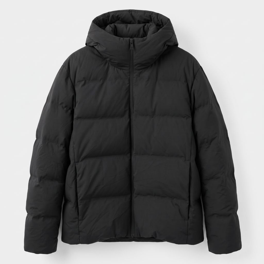 Uniqlo Seamles Down 3D Cut Parka Black Pria Wanita Windproof Waterproof Bulu Angsa - Preloved Grade 