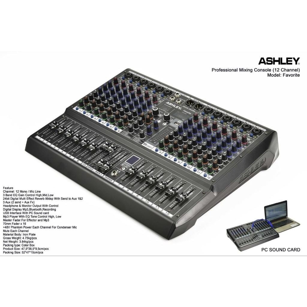 MIXER ASHLEY 12 CHANNEL FAVORIT/ Mixer Ashley 12 Channel Favorit/ mixer ashley 12 channel favorit