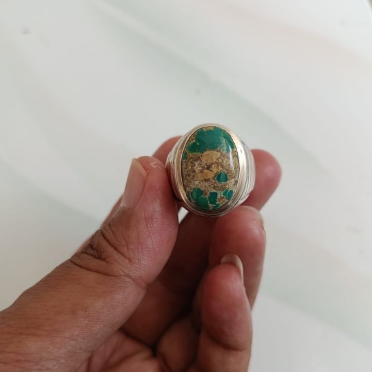 batu akik pirus ring perak