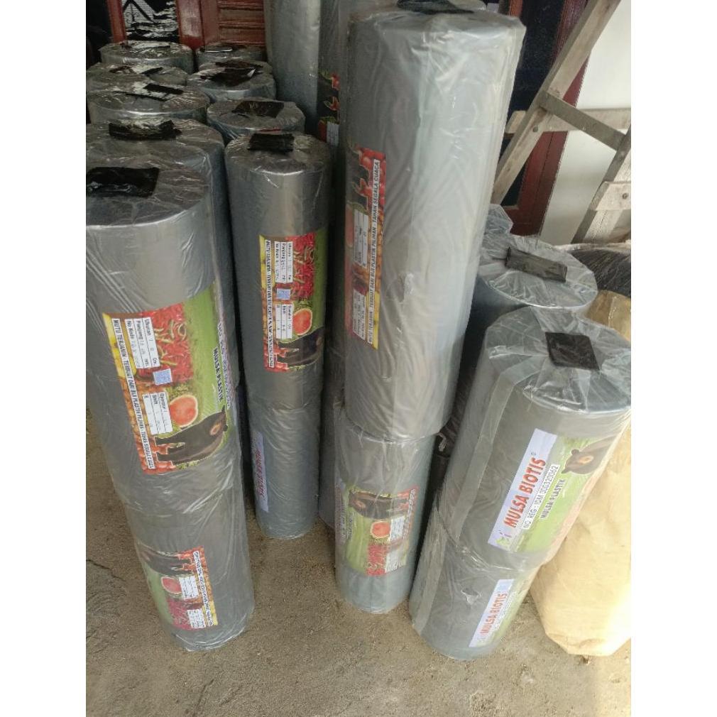 PLASTIK MULSA BIOTIS 120 CM X 394 METER PANJANG 394 METER- 15 KG - 30 MIKRON TEBAL HITAM PERAK Disko