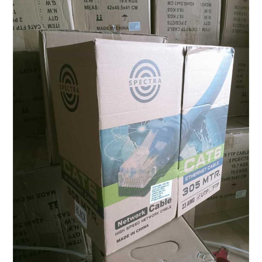 Spectra Kabel Lan UTP CAT6 Kabel Lan Indoor 305 Meter Kabel Internet Wifi