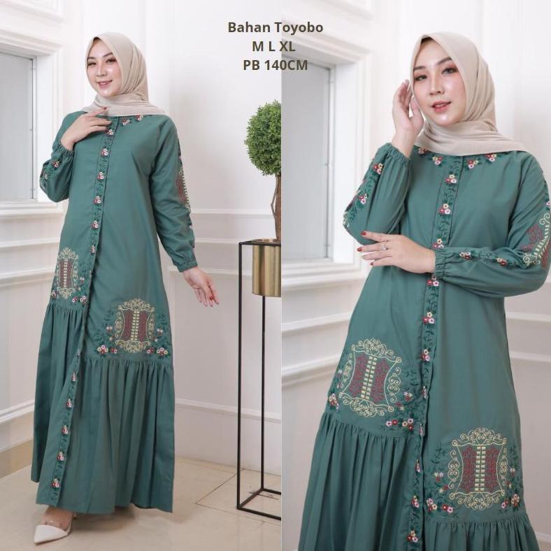 New Elvrist - Gamis Malika Katun Toyobo Bordir Pintu Aceh