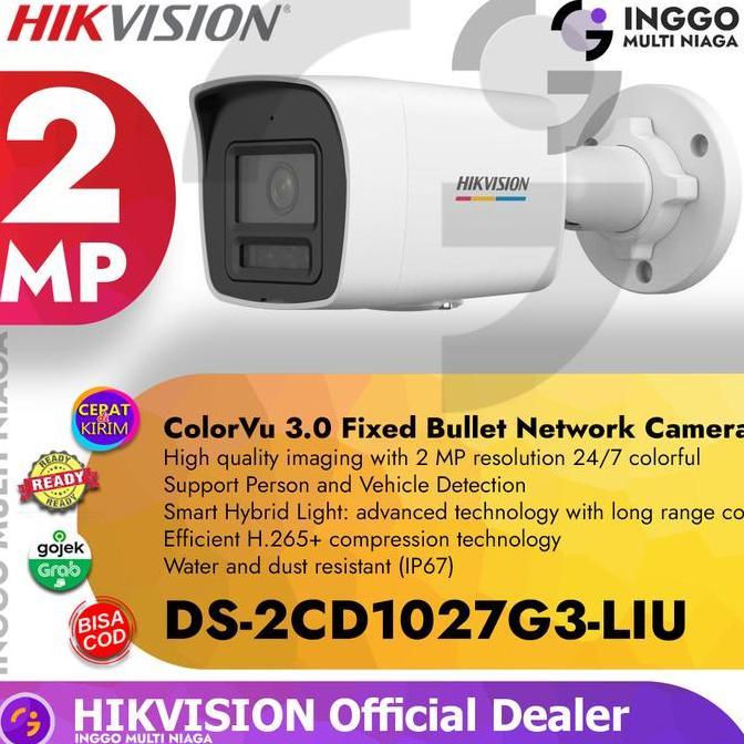 Espio - Hikvision Ds-2Cd1027G3-Liu Ip Camera 2Mp Colorvu Bullet Ipcam 2Mp 24Jam