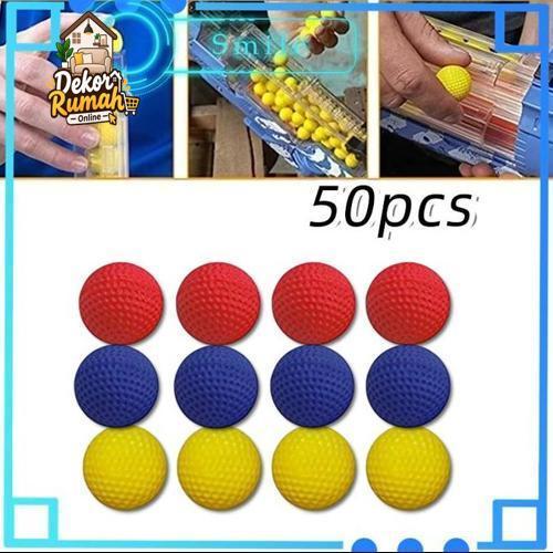 50PCS/Tas Nerf Rival Peluru Karet Bulat Refill Soft Ball PU Premium Nerf Rival Bola Busa Mudah Digun