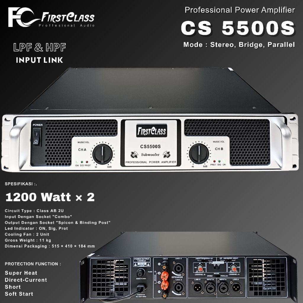 FIRSTCLASS POWER AMPLIFIER CS5500S CS5500S/CS 5500S ORIGINAL