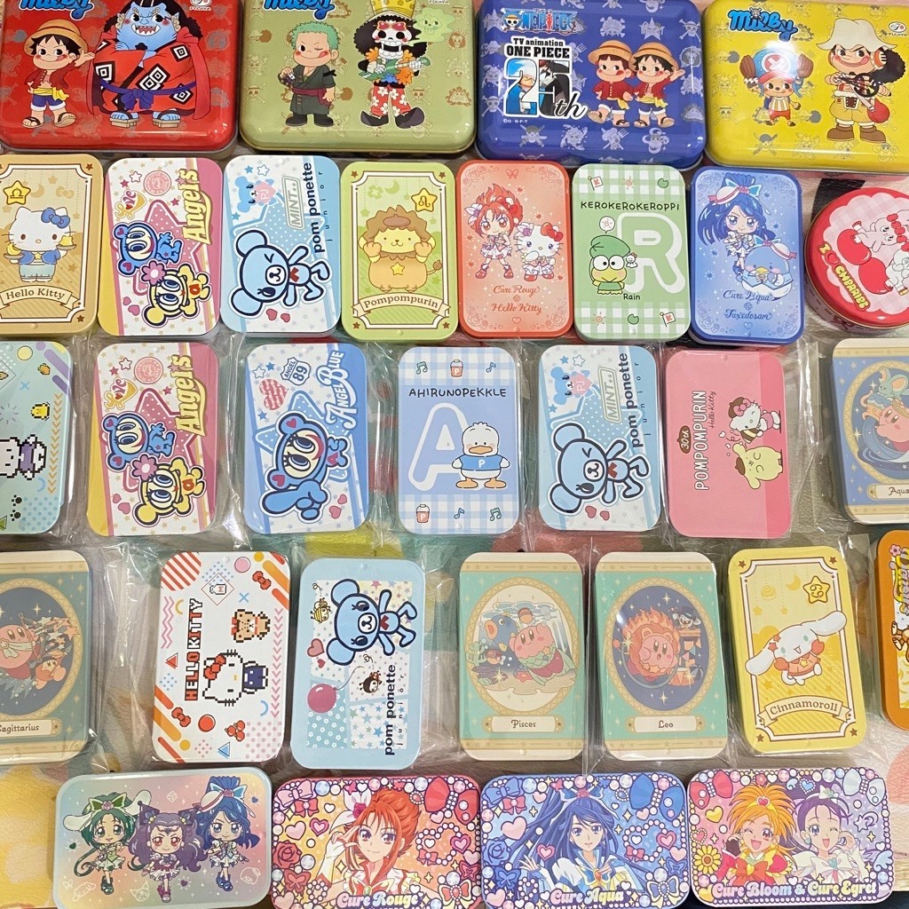 Tin Case Can Peko One Piece Milky Sanrio Hello Kitty  sliding Jepang Japan Original Tempat Wadah Pom