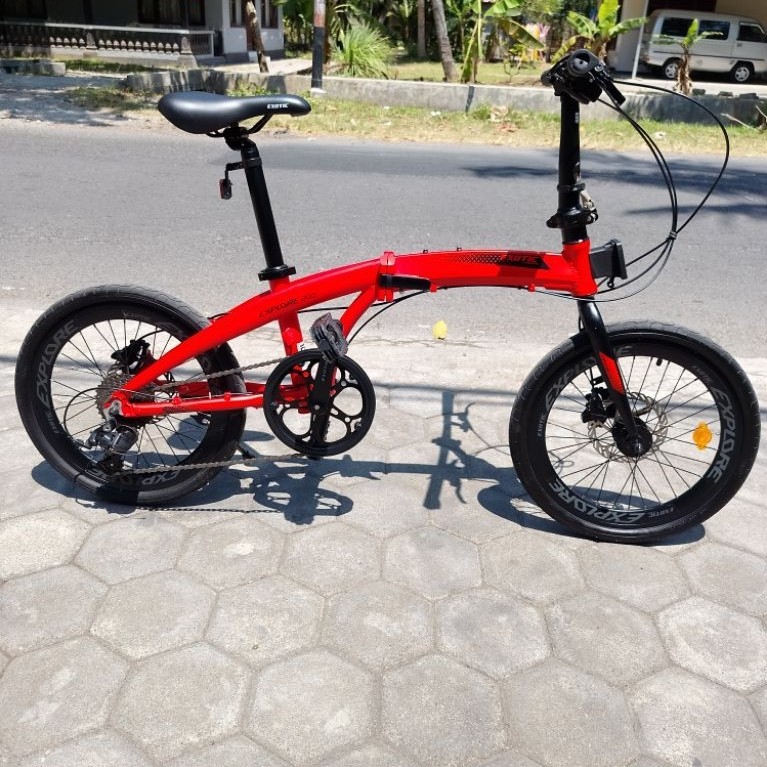 sepeda lipat ring 20 exotic explore 200  rem hidrolik like new