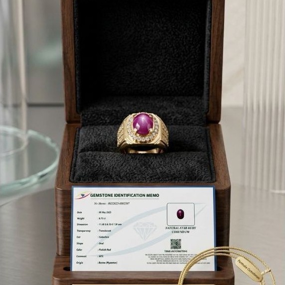 Cincin Ruby burma asli myanmar  + sertifikat lab - 6