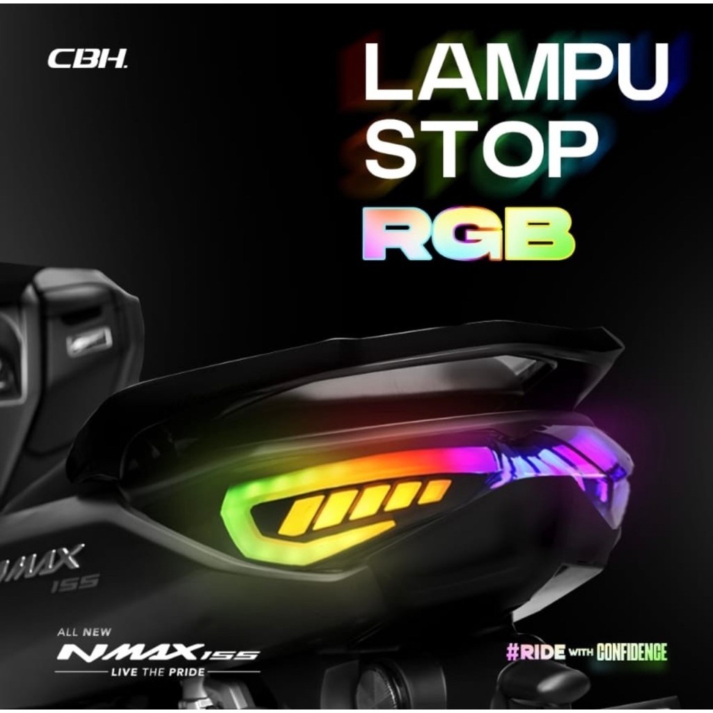 STOPLAMP MOTOR VARIASI CBH RUNNING RGB LAMPU STOP VARIASI ALL NEW NMAX 155 2020-2023