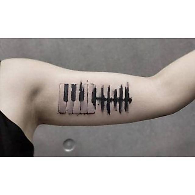 Tato Basic Tahan 5-7 Hari Tato Temporer Piano Tato music Tato minimalis Tato lengan Stiker Tato Mini