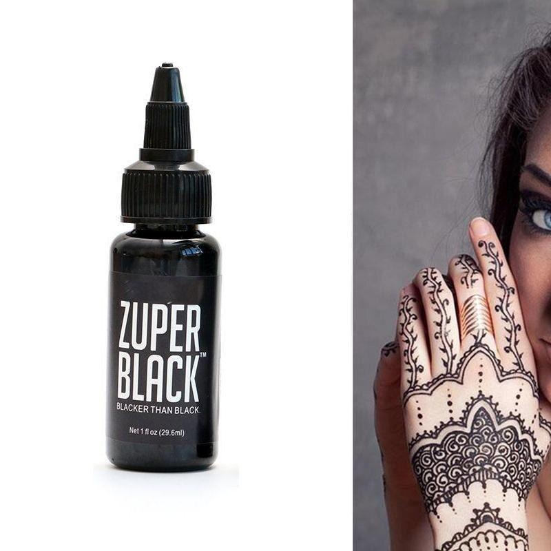 Zuper Tinta Hitam Tattoo 1oz Ink Tatto 30ml Tinta Tatto Super Black Pigmen Pewarna Tato High Quality