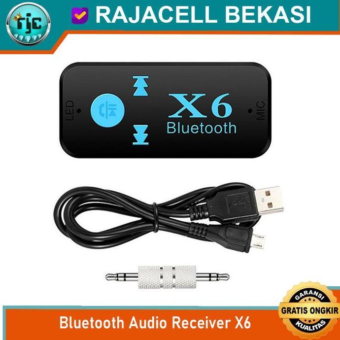Bluetooth Audio Receiver X6 Usb Bluetooth 5.0 Dengan Mic Dan 3,5Mm Aux Out
