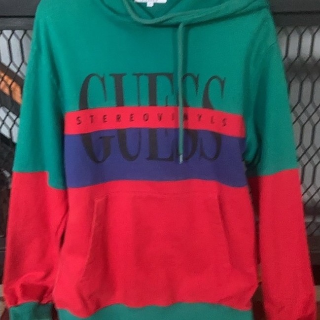 Hoodie GUESS x STEREO VINYL bordir preloved