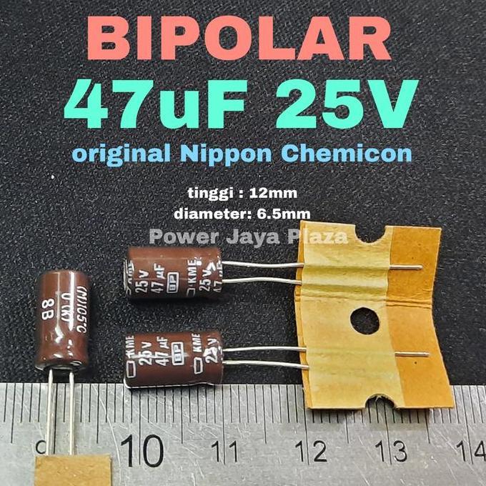 47UF25V 47UF 25V BIPOLAR BP NONPOLAR NP NIPPON CHEMICON KAPASITOR PJP79