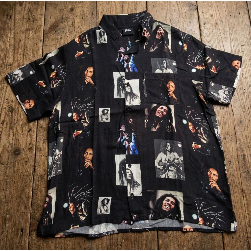 kemeja open collar bob marley