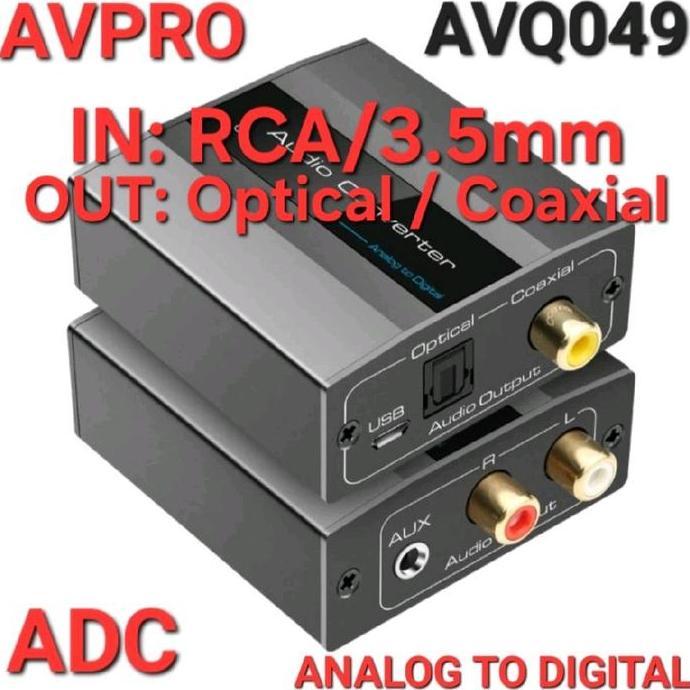 AVPRO AVQ049 ANALOG TO DIGITAL AUDIO CONVERTER ADC 48KHZ RCA & 3.5MM PROX