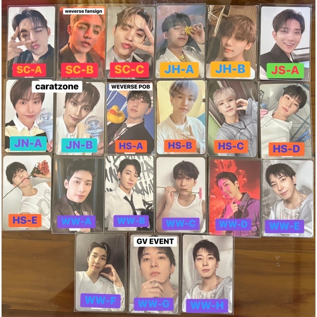 [READY STOCK] SEVENTEEN OFFICIAL PHOTOCARD SCOUPS JEONGHAN JOSHUA JUN HOSHI WONWOO POB WEVERSE FANSI