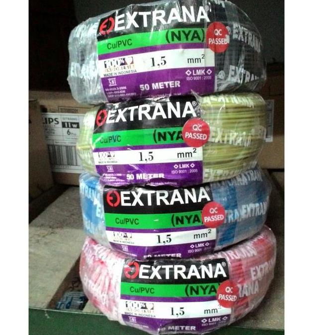 Kabel Nya 1,5 1.5 Mm Roll 100M Kabel Tunggal Random Jembo Voksel Extrana