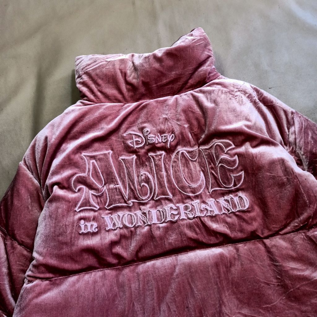 Disney ALICE in Wonderland x Frank stone Velvet down jacket used verygood