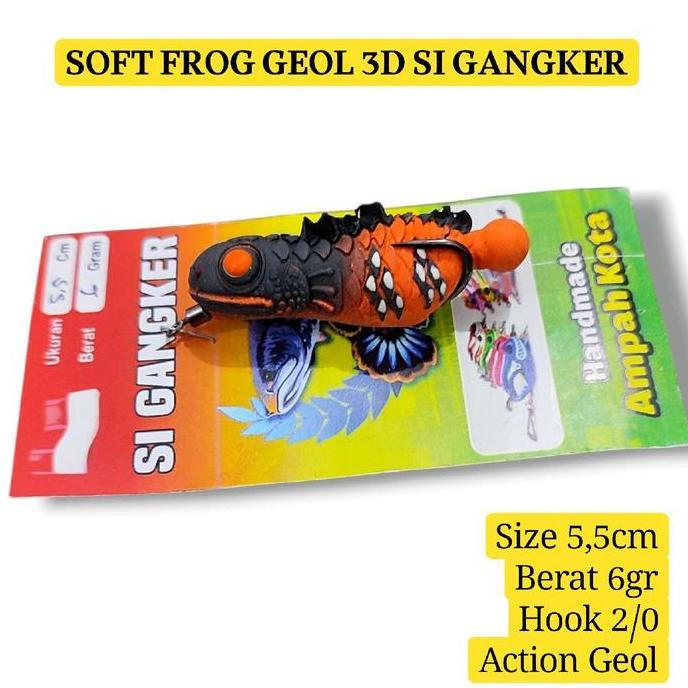 (Masterpiece) SOFT FROG GEOL 3D SI GANGKER. lure casting gabus. umpan casting gabus. sofrog