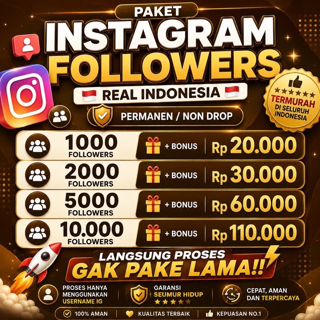 Paket Instagram Followers Indonesia Permanen Bergaransi Selamanya | Followers ig permanen Indonesia