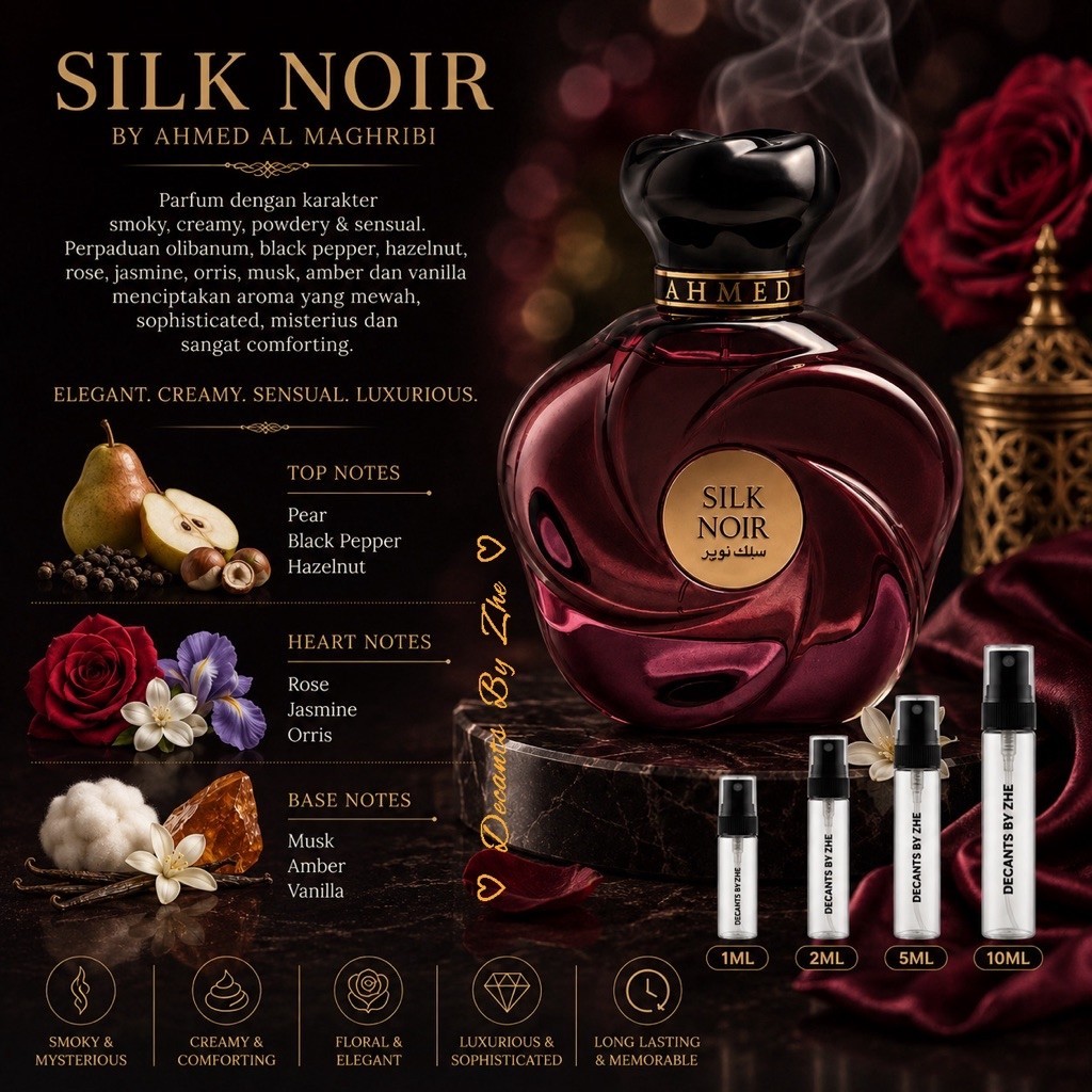 Decants/Share in Jar Silk Noir Extrait DP Ahmed Al Maghribi ( Exclusif Stok Limited )