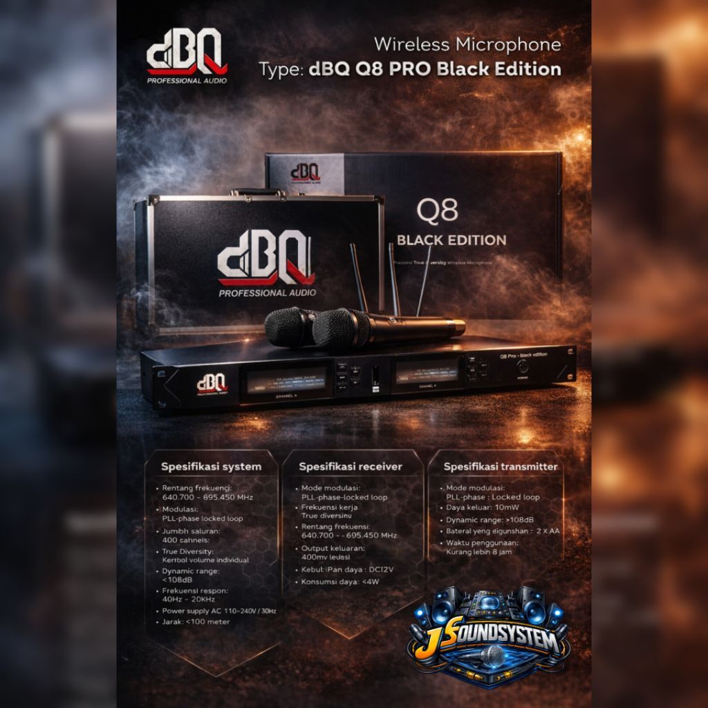 MICROPHONE WIRELESS DBQ / DBQ Q8 PRO / BLACK EDITION