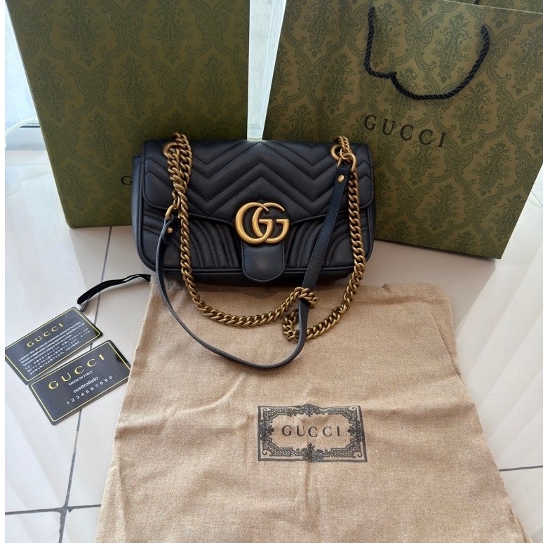 Gucci Marmont Small Preloved Tas Kulit Ori