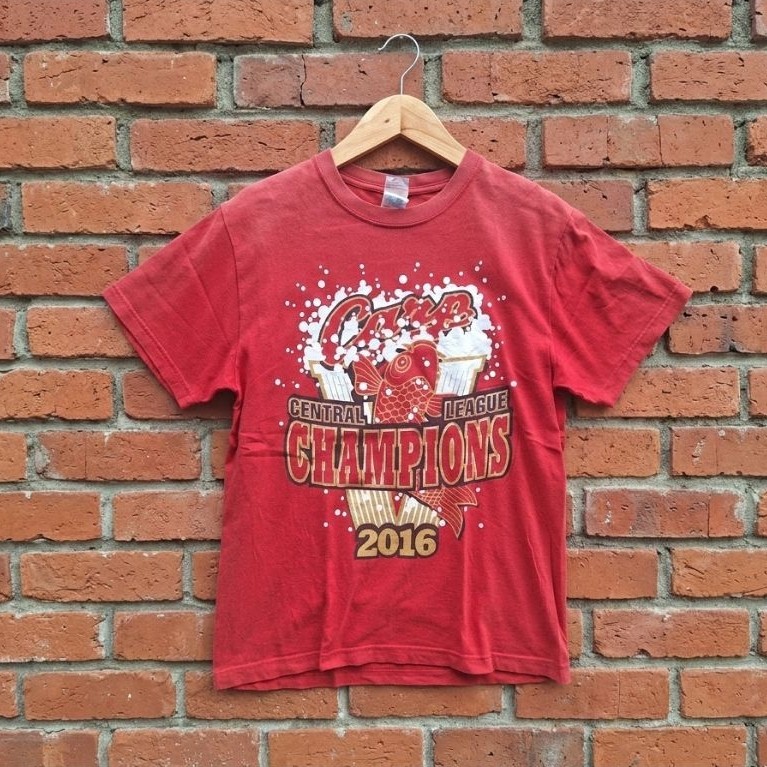 VTG NHL Champions Blackhawks Majestic Tee Katun Motif Print Ukuran Fit M