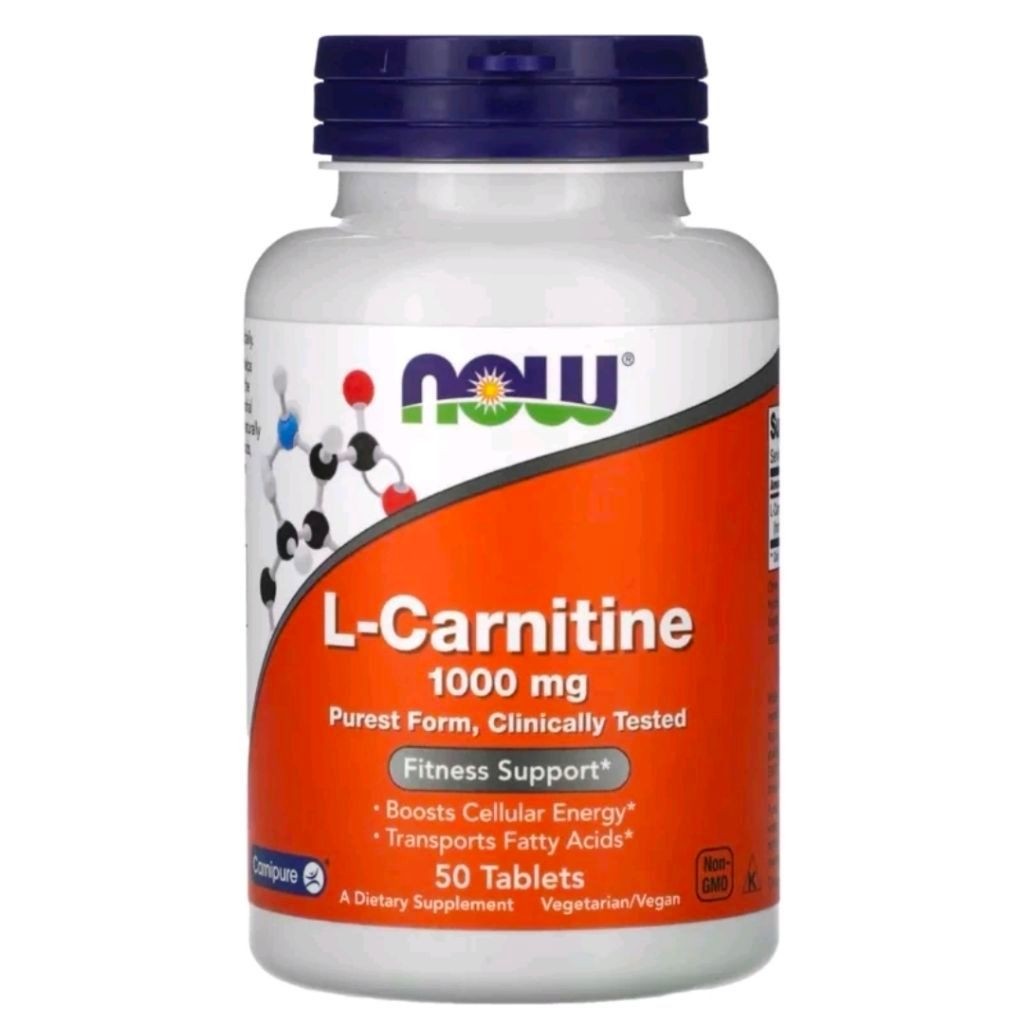 NOW L-Carnitine 1000mg 50 tablets l carnitine purest form