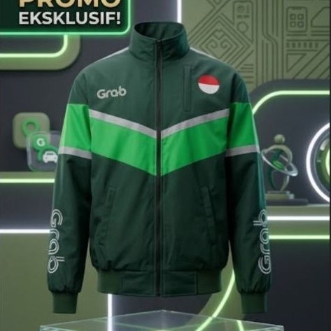 jaket bomber waterproof tebal / jaket grab Thailand bahan taslan waterproof Bomber Grab Thailand Pre