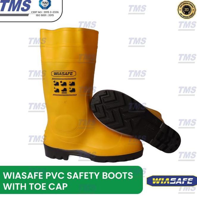 Sepatu Safety Boots Kuning Wiasafe Pvc Safety Boots Toe Cap