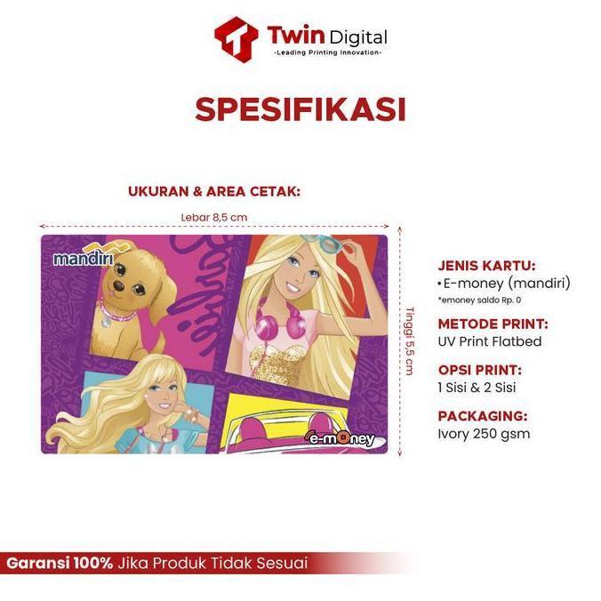 Prete - E-Money Card Mandiri Tap Barbie'S Edition - Kartu Toll Edisi Barbie