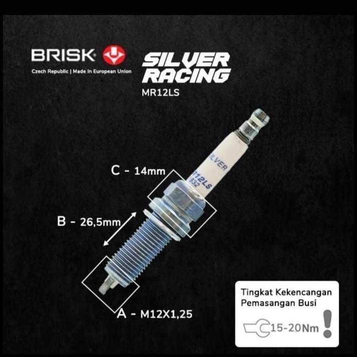 TERLARIS BUSI BRISK SILVER RACING MR12LS = SILZKR8E8G, SILZKR8E9G, SILZKBR8D8S 