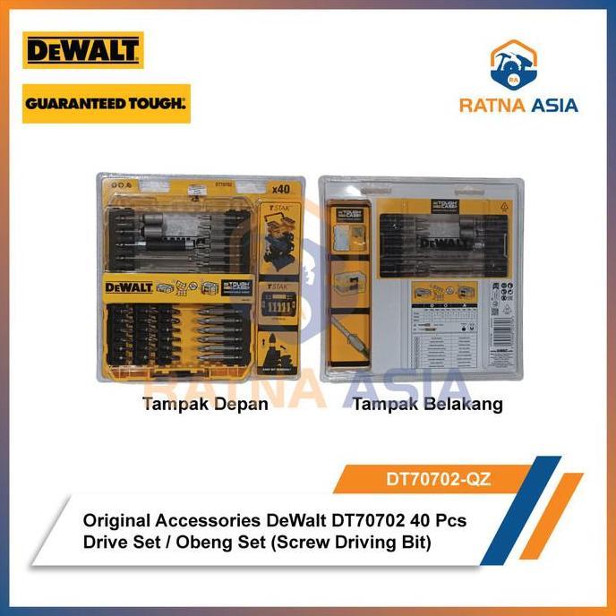 Dewalt DT70702-QZ Mata Obeng Set 40 Pcs Screw Driving Bit Drive Set 40 Dewalt DT 70702