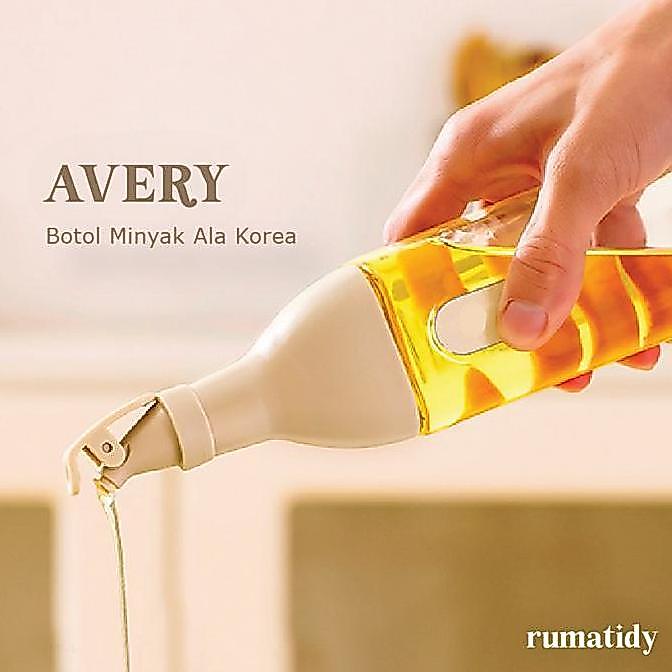 AVERY Botol Minyak Kaca Ala Korea Estetik Wadah Saos dan Kecap dengan Tutup Rapat Oil