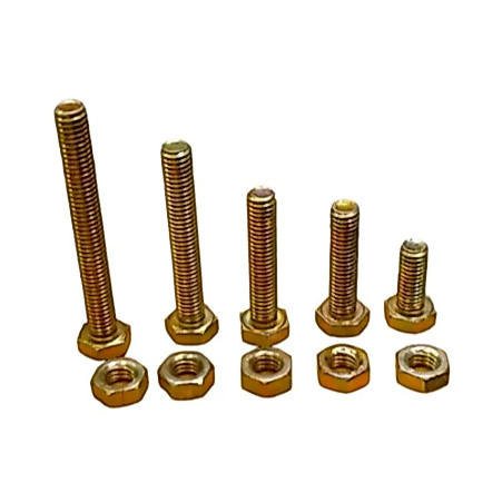 3 PCS BAUT MUR HEXAGON 12MM DRAT HALUS KUNCI 17/ BAUT M12 KUNING / Baut Mur M12 KUNING DRAT HALUS KU