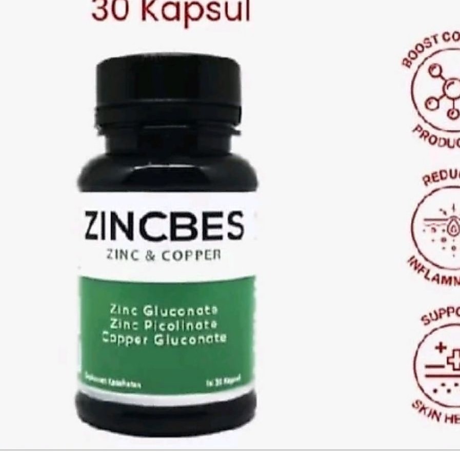 ZINCBES Zinc & Copper Supplement Kapsul 30 Kapsul Zinc Gluconate Zinc Picolinate Copper Gluconate