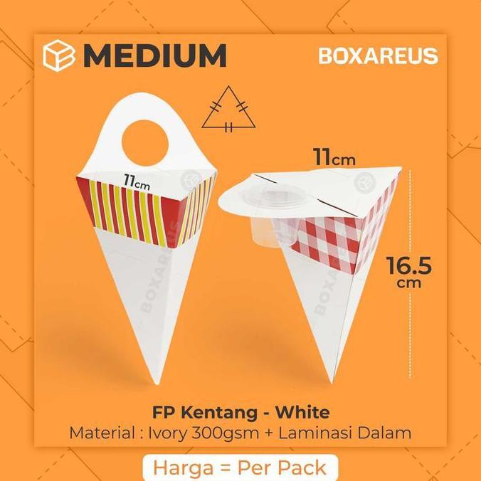 Box Kentang Goreng French Fries Dus Churros Ayam | Fp Kentang White