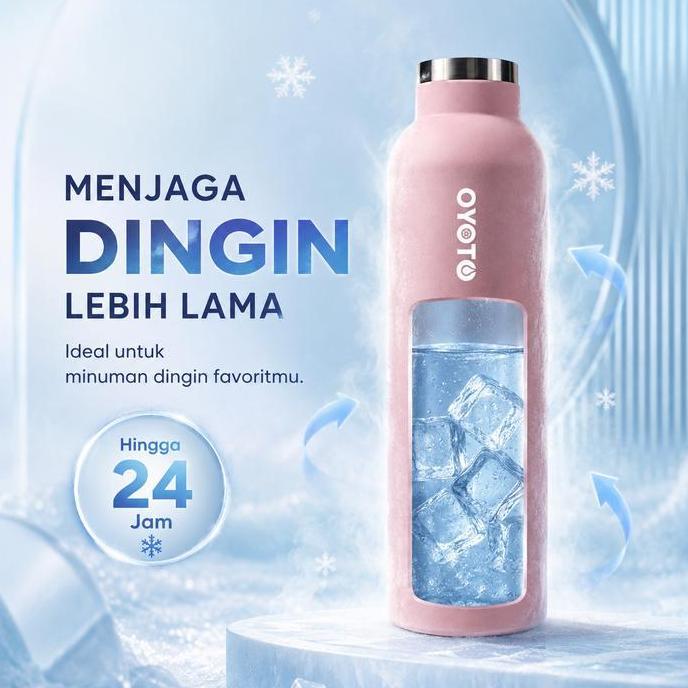 Oyoto Botol Minum Stainless Thermos Air Panas Tumblr Aesthetic 1 Liter Termos Vacuum