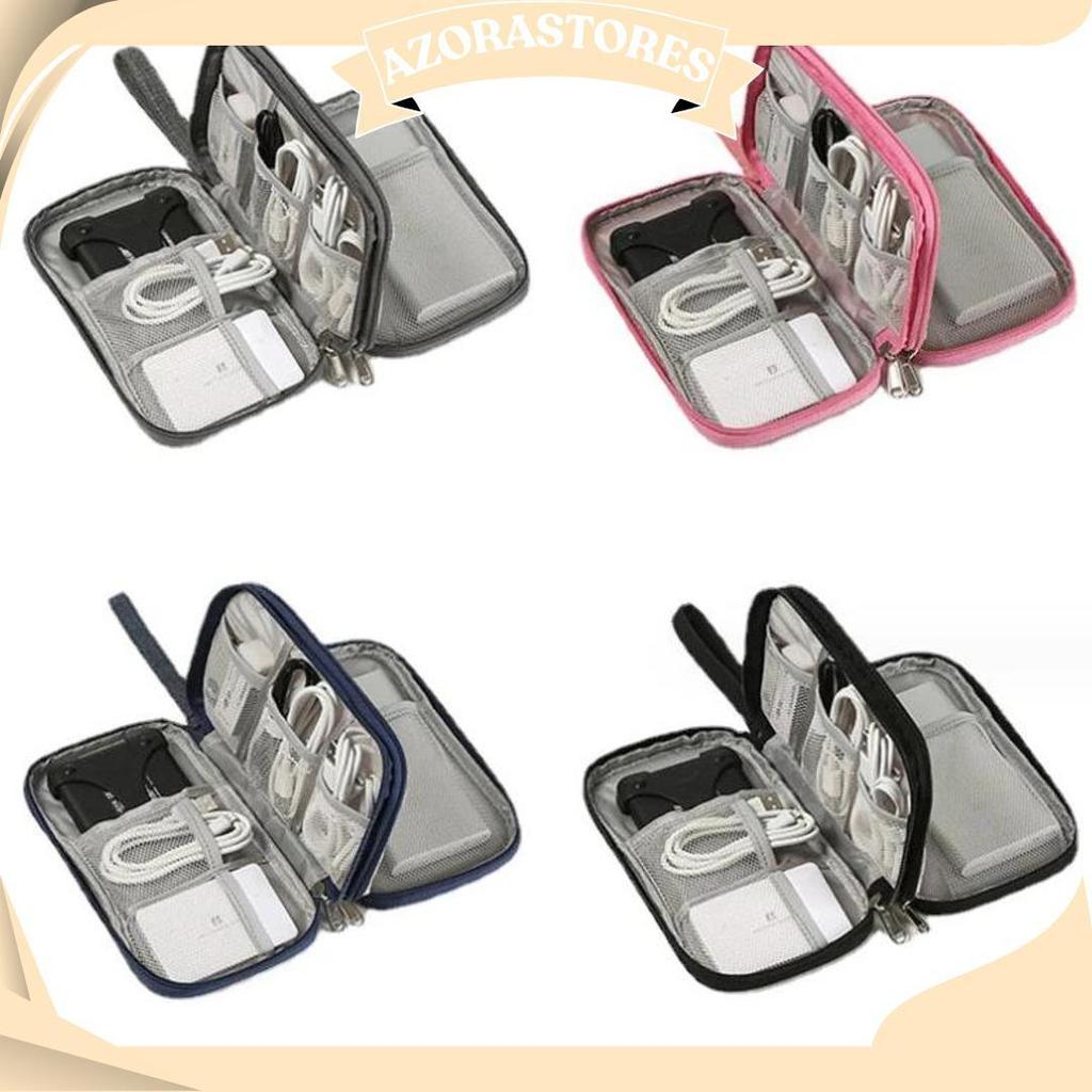 Pouch Dompet Travel Double Layers Mini Storage Organizer Cable Cord Sale
