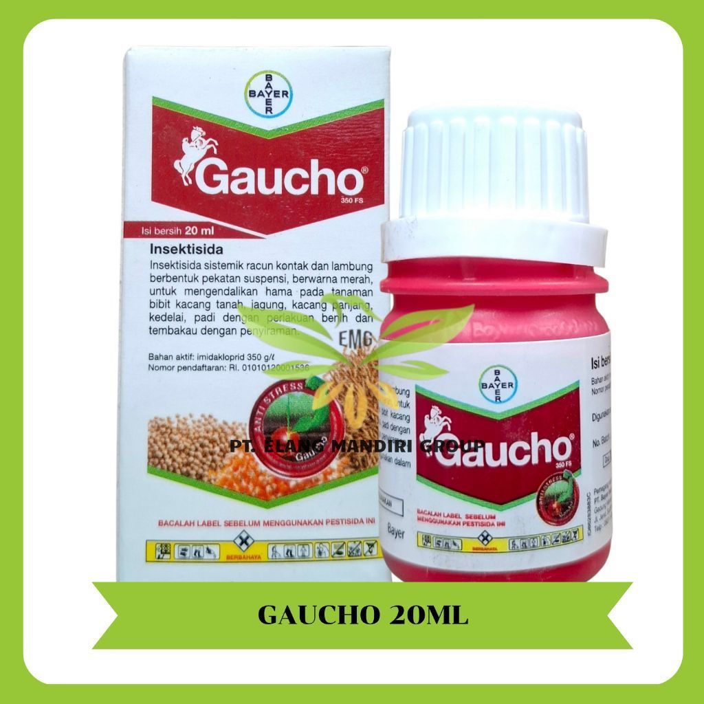 Gaucho 20ml  Insektisida Imidakloprid 350g/l   Perlakuan Benih Pengendali Hama Pada Tanaman Jagung B