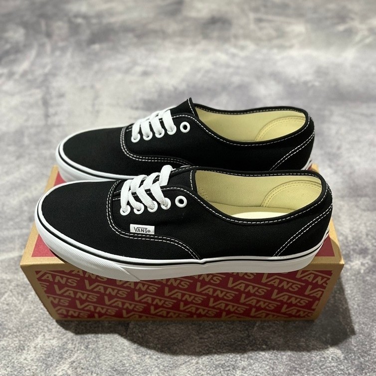 Vans Authentic Black White Original Resmi